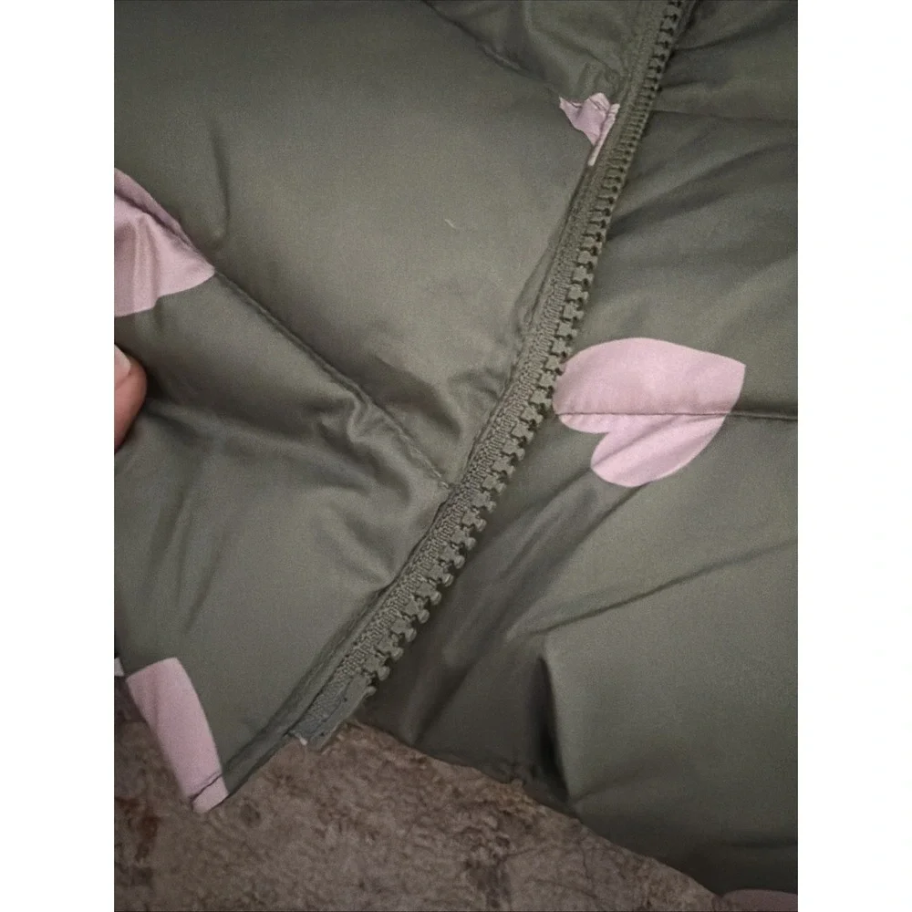 Gap baby girls cold control puffer jacket pink hearts #babygirlsjacket 12-18 Mo